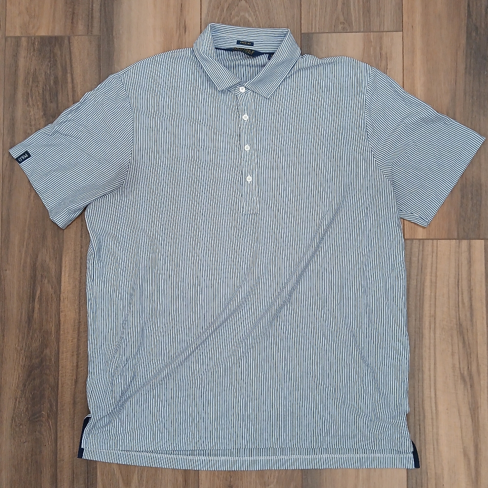 Polo Golf Ralph Lauren Stretch Blue & White Striped Polo Size XL